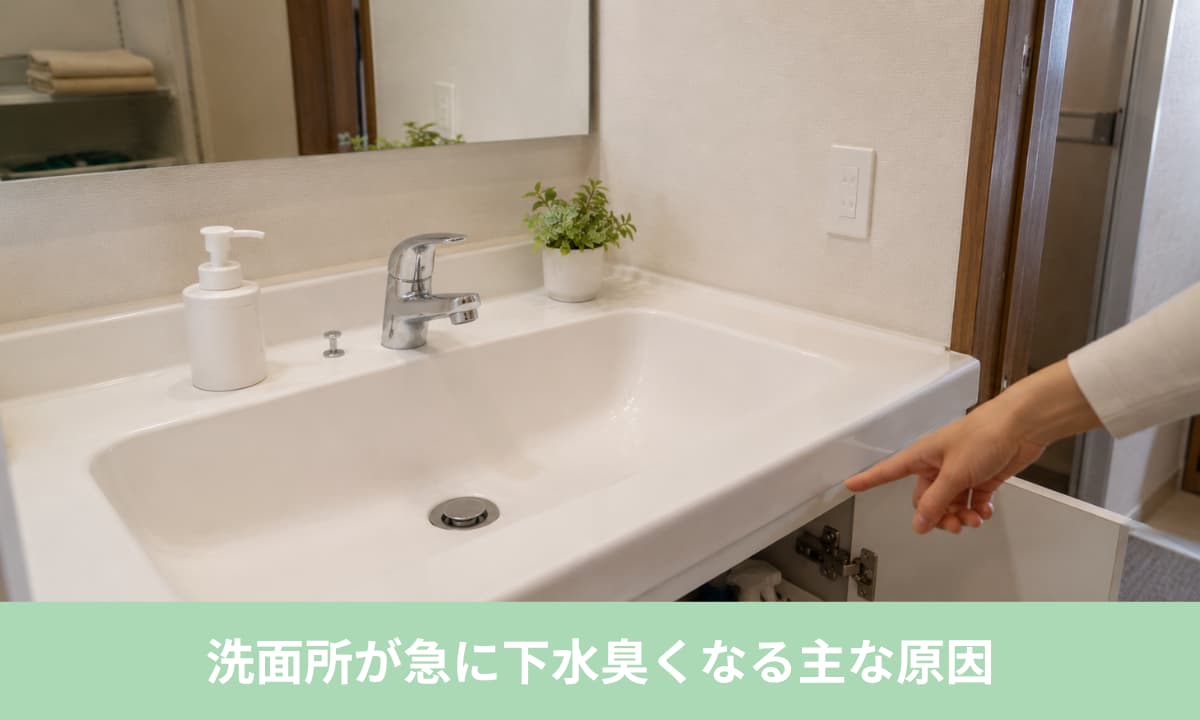 洗面所が急に下水臭くなる主な原因