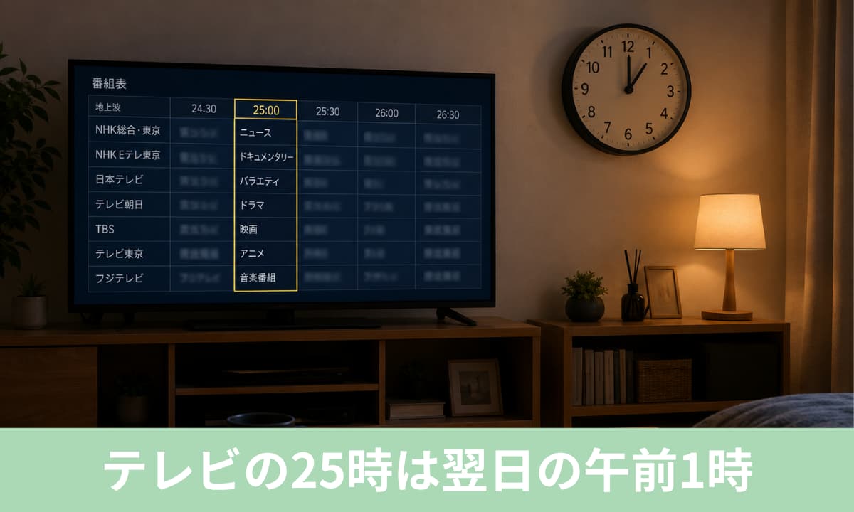 テレビの25時は翌日の午前1時｜まず結論から読み方を解説