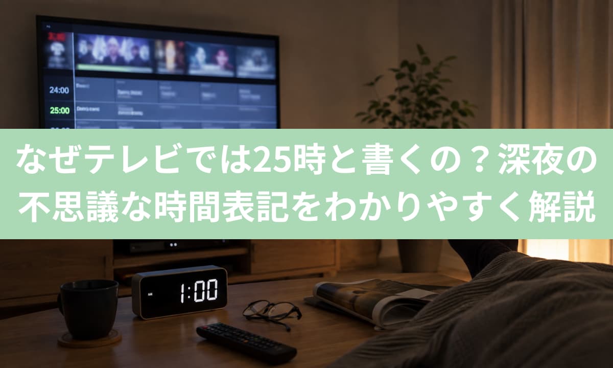 なぜテレビでは25時と書くの？深夜の不思議な時間表記をわかりやすく解説