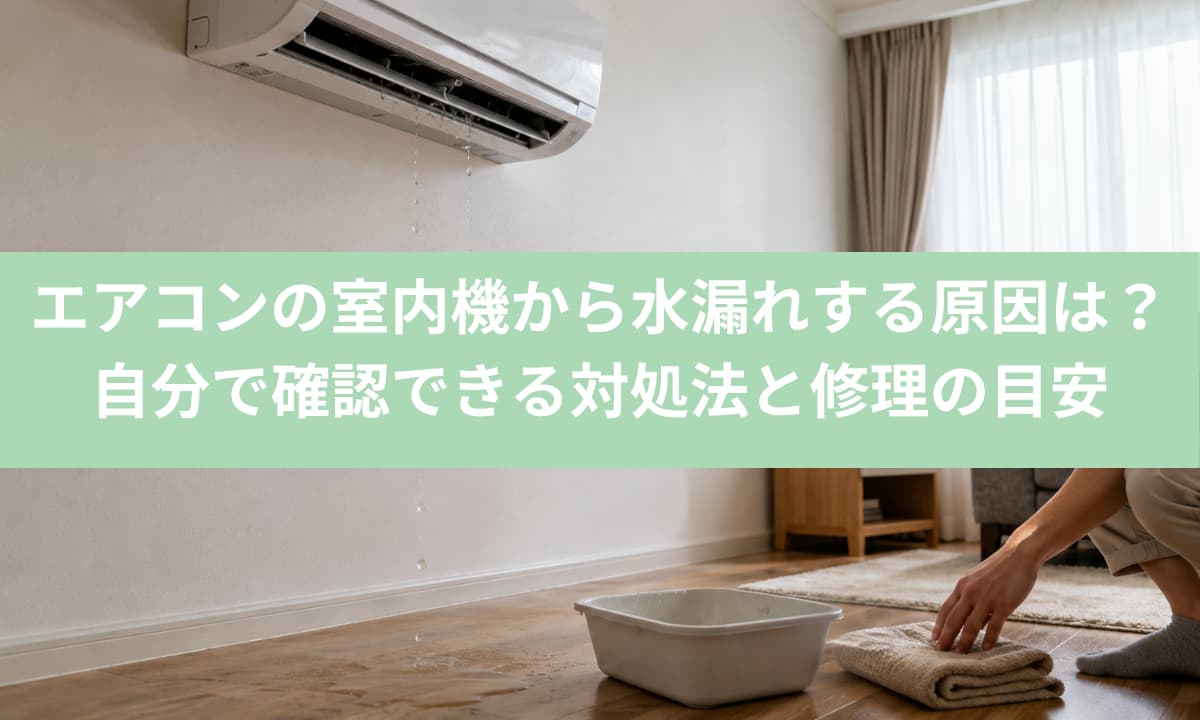 エアコンの室内機から水漏れする原因は？自分で確認できる対処法と修理の目安