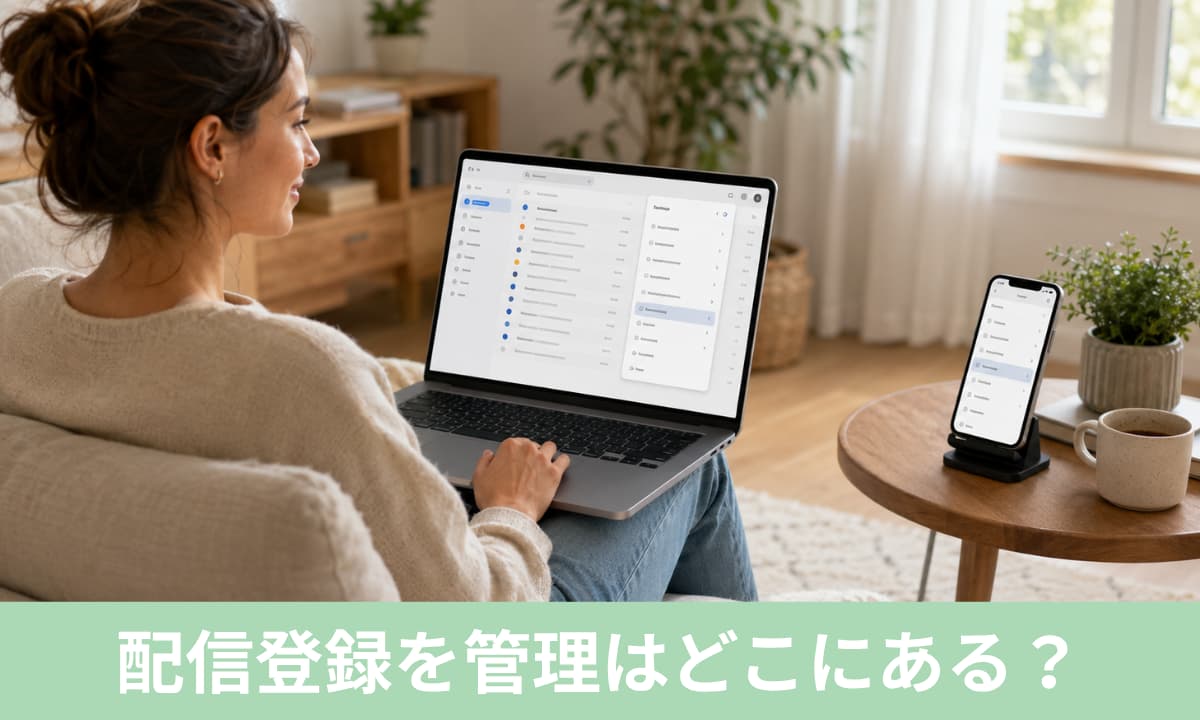 Gmailの「配信登録を管理」はどこにある？PC・スマホの表示場所