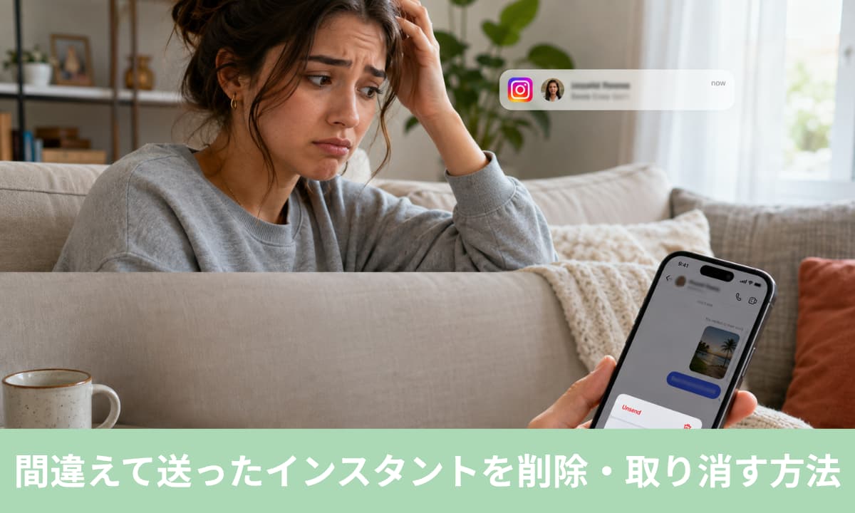 間違えて送ったInstagramのインスタントを削除・取り消す方法