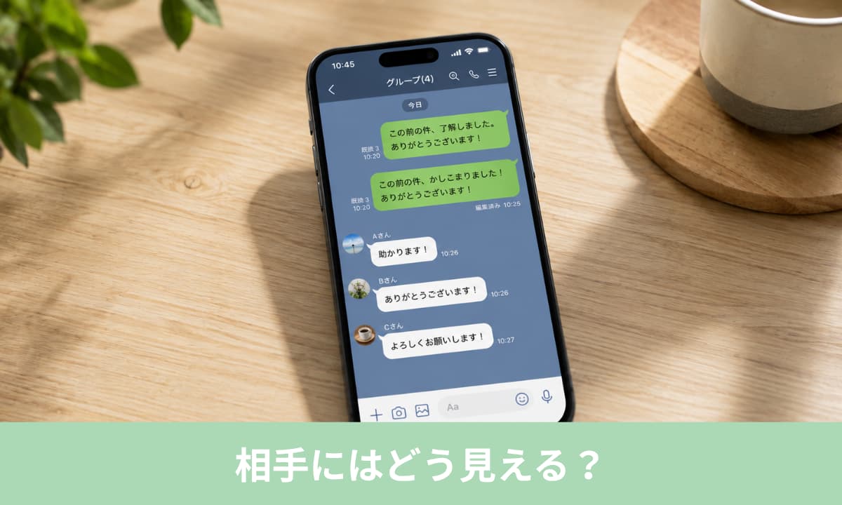 既読後やグループLINEで編集すると相手にはどう見える?