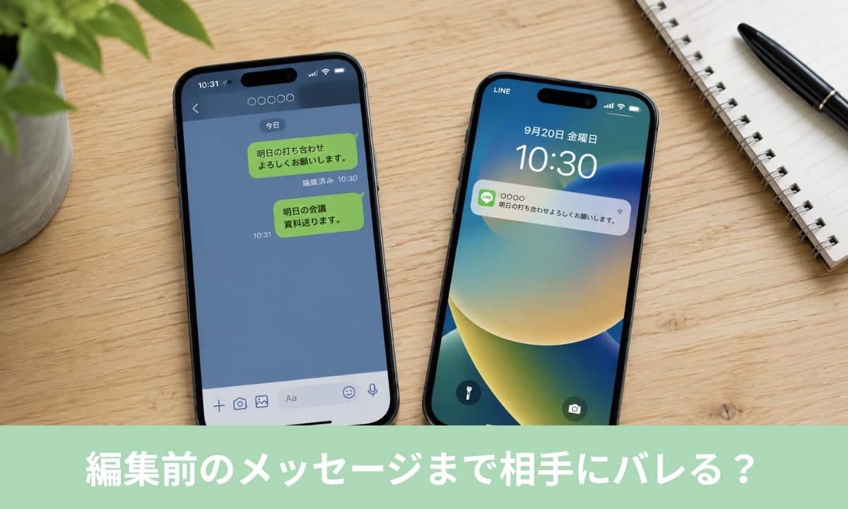 編集前のメッセージまで相手にバレる?元の文章と通知の扱い