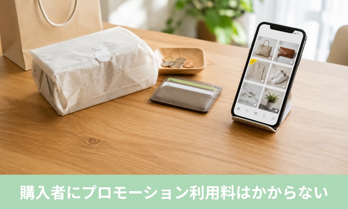 黄色いマークの商品を買っても購入者にプロモーション利用料はかからない