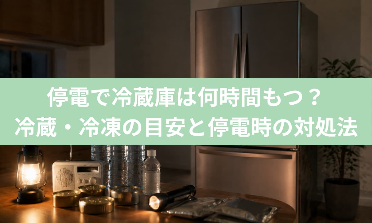 停電で冷蔵庫は何時間もつ？冷蔵・冷凍の目安と停電時の対処法