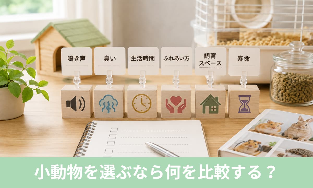 ペット小動物を選ぶ時に比較するポイント