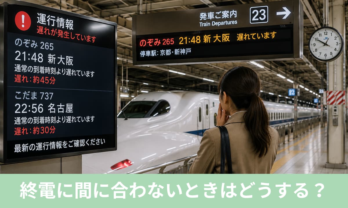 新幹線終電遅延で従来線の終電に間に合わない時はどうする