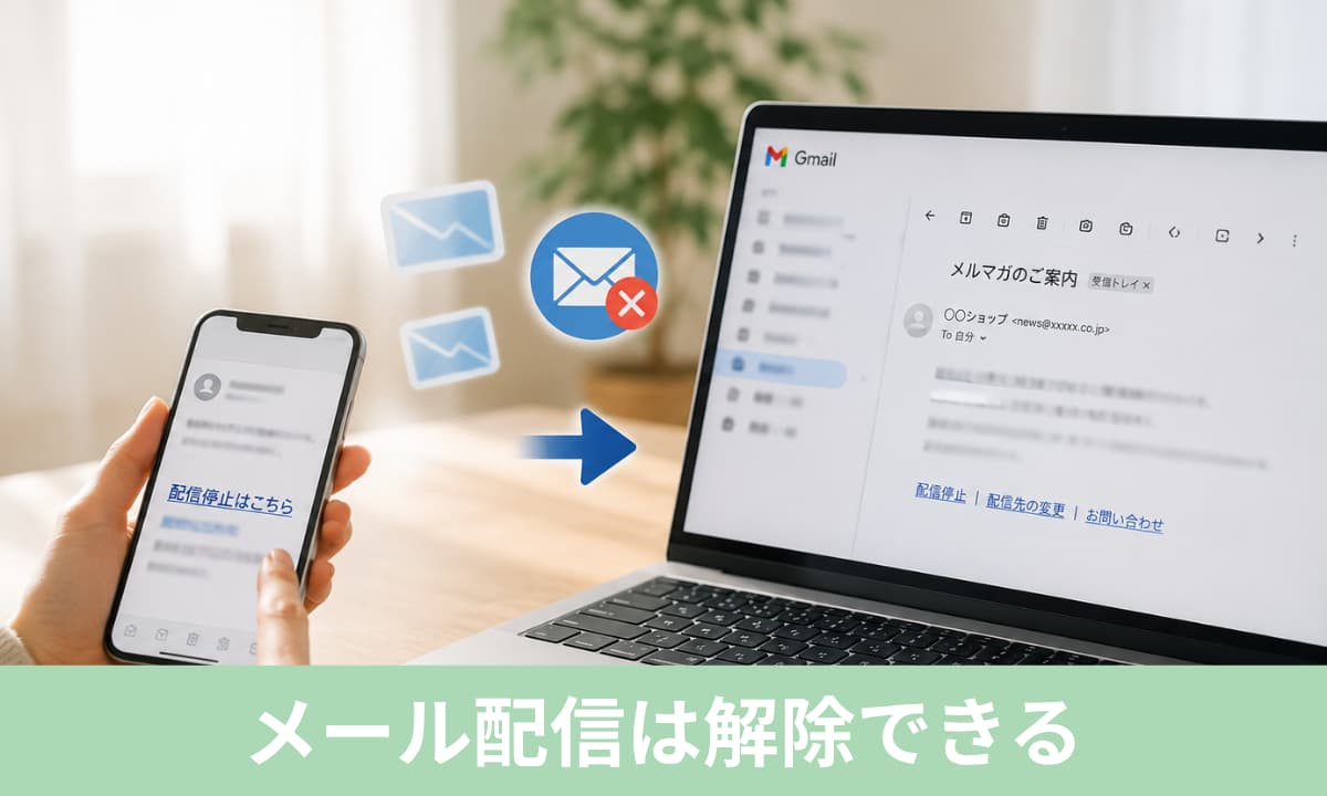 「配信登録を管理」が出ないときでもメール配信は解除できる