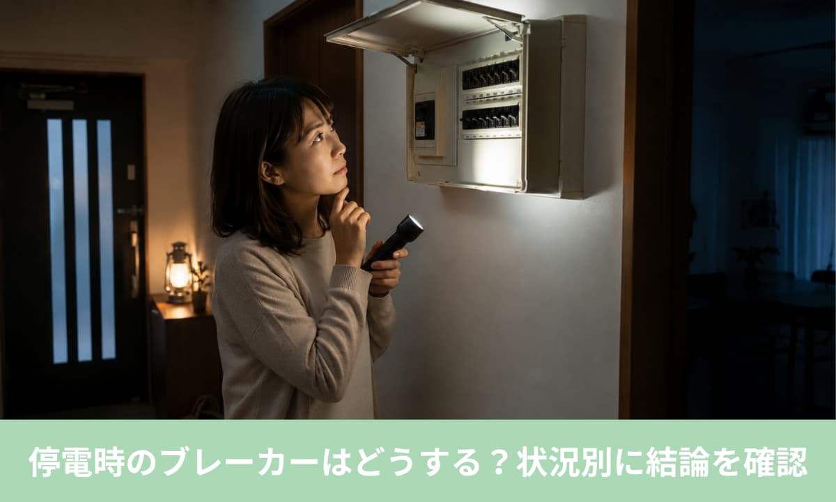 停電時のブレーカーはどうする?状況別に結論を確認