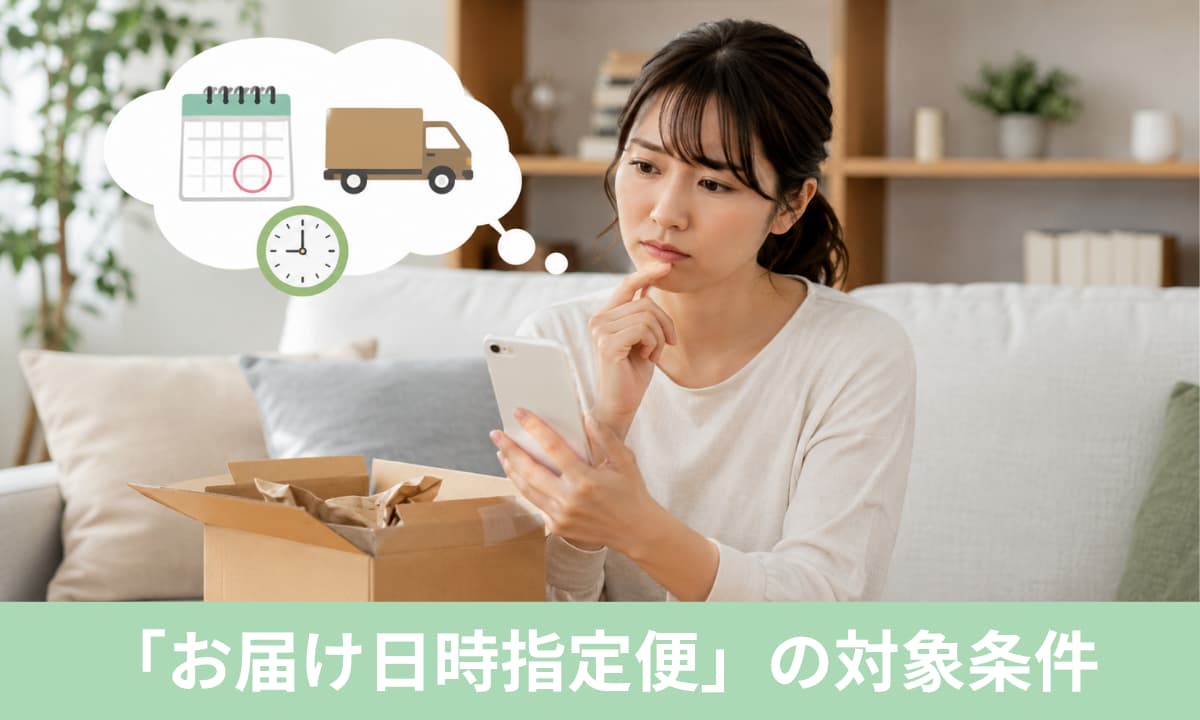 Amazonで配送日時指定ができない主な理由は「お届け日時指定便」の対象条件