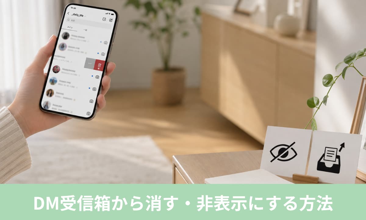 InstagramのインスタントをDM受信箱から消す・非表示にする方法
