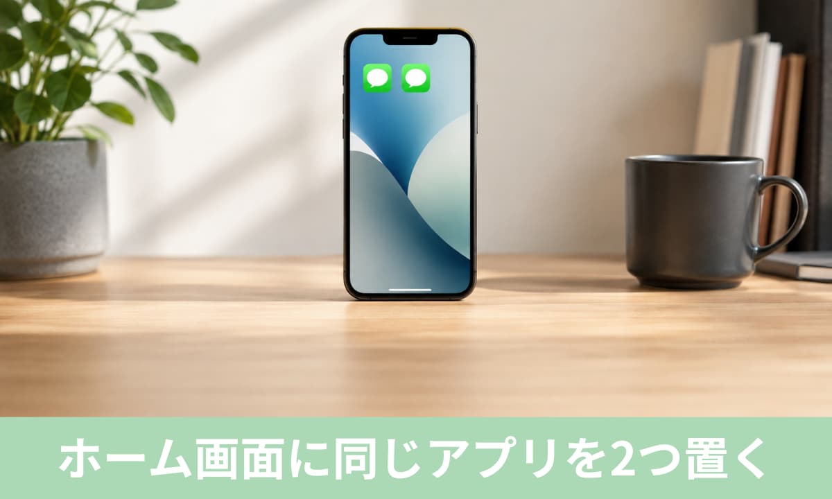 iPhone ホームに同じアプリを2つ置く