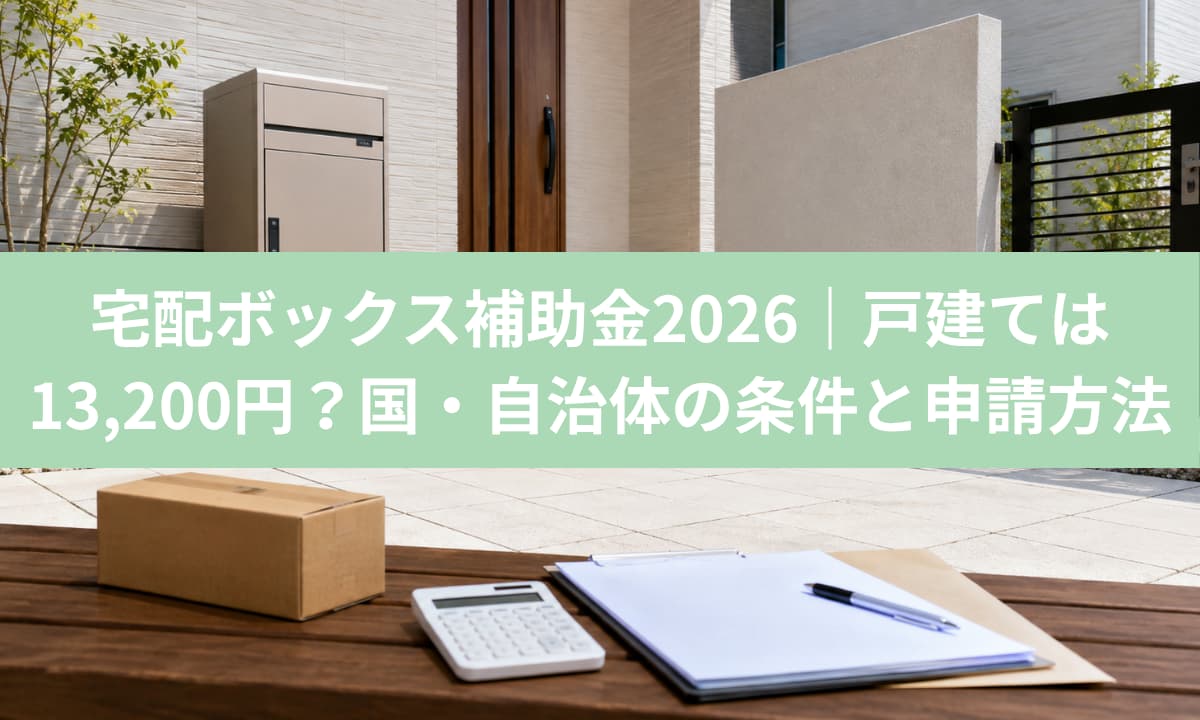 宅配ボックス補助金2026｜戸建ては13,200円？国・自治体の条件と申請方法